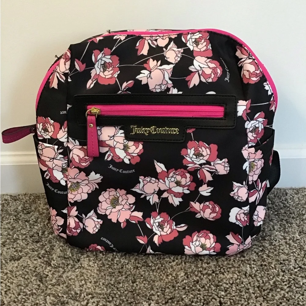 Juicy Couture “Pretty Rose Black Lollipop Large Backpack” - Picture 1 of 4